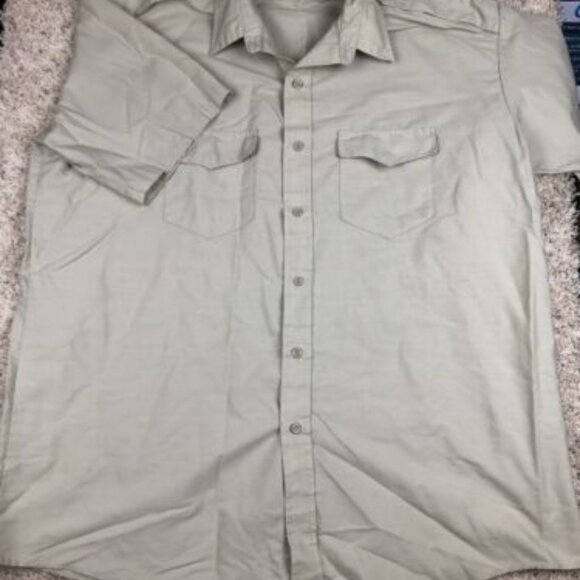 Big Mac Button Up Long Sleeve Cotton Shirt Workwear Shirt Beige XXL 3XL - Picture 1 of 8